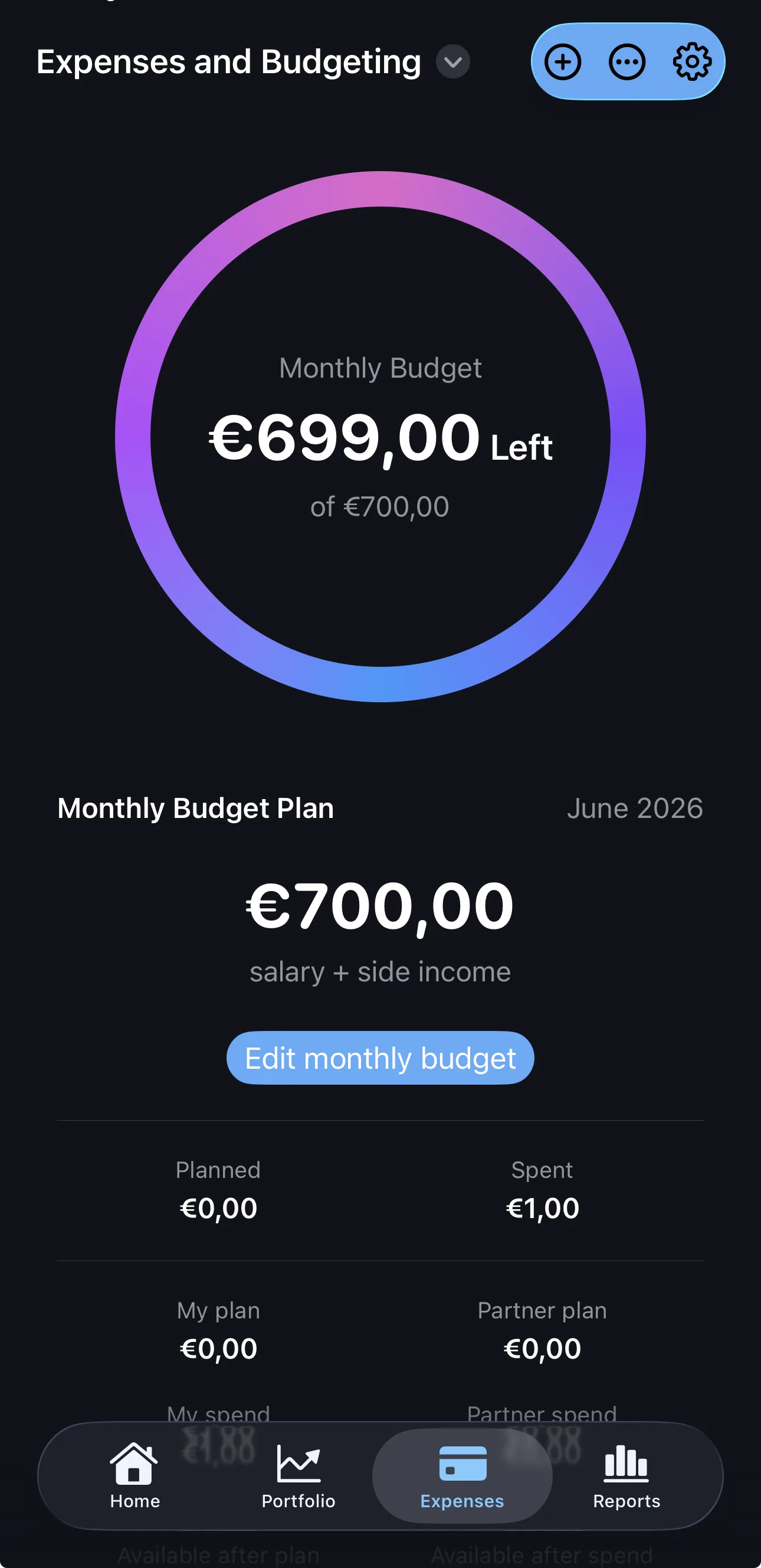 Expenses planner